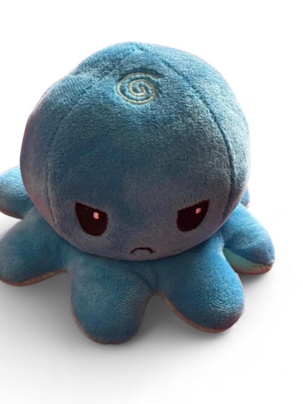 Blue Reversible Octopus Plush Toy - Cute Mood Plush for Kids